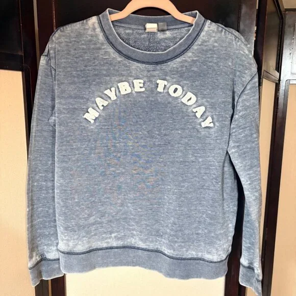 "Roxy “Maybe Today” acid wash sweatshirt blue size S - Picture 2 of 9